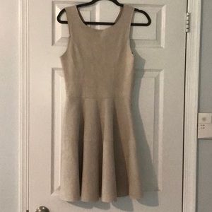 Tan faux velvet Dress